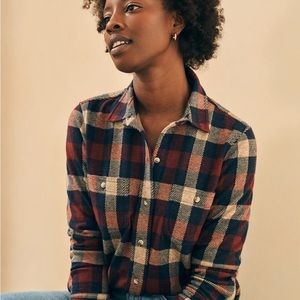 Faherty Legend Sweater Shirt Burchfield Plaid Size Medium